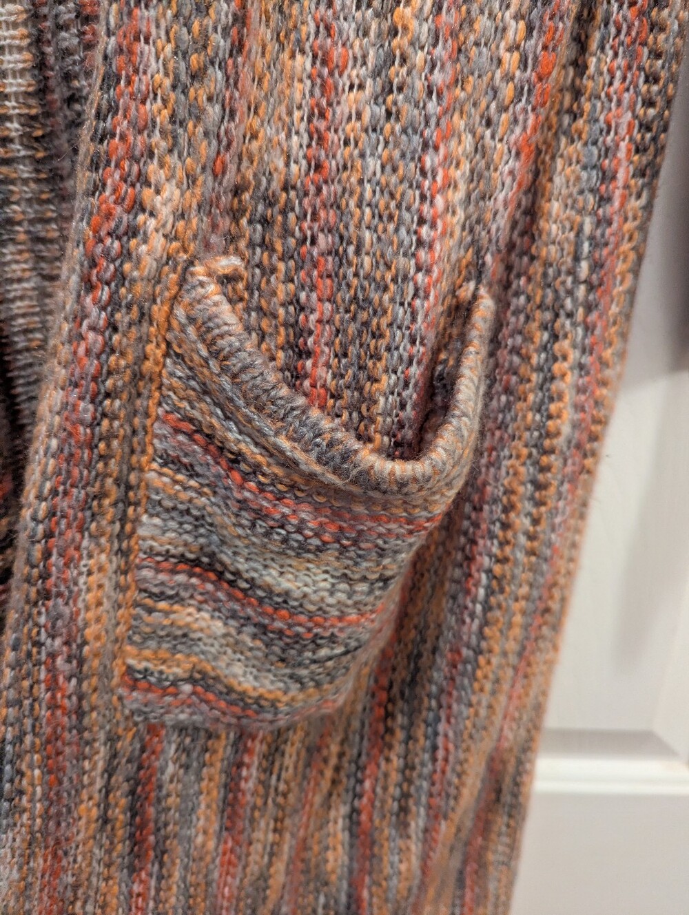 POL Womens Sweater Multi-color Acrylic Boho Open Duster Cardigan Sz L *EUC - Picture 9 of 13